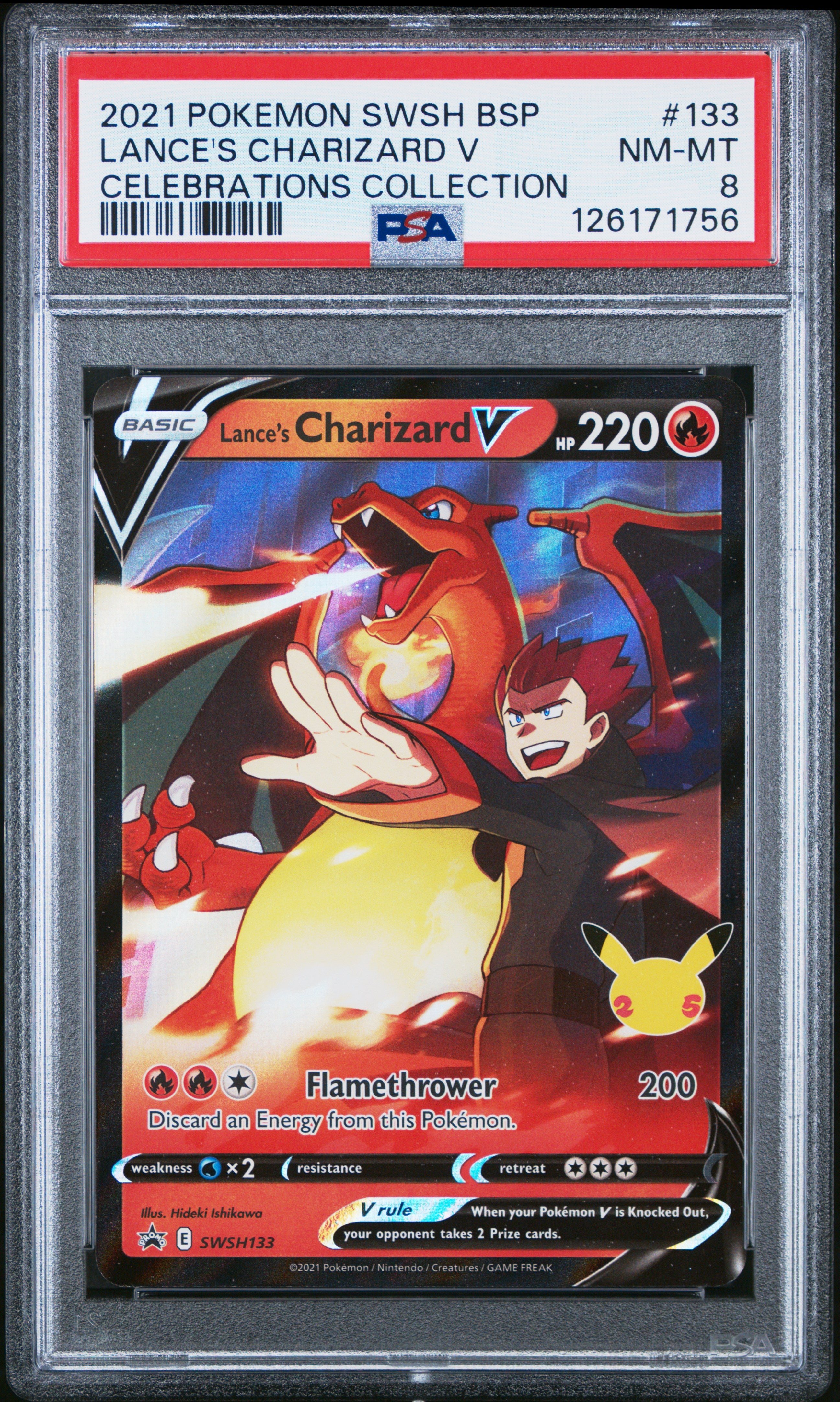 PSA 8 - 2021 Pokemon SWSH Black Star Promo #133 Lance's Charizard