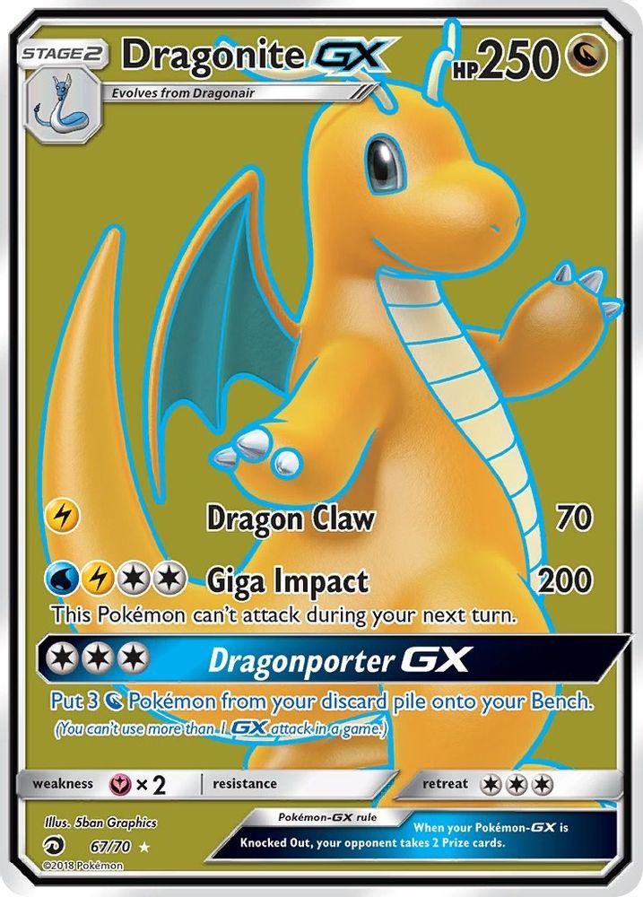 Dragonite GX (Full Art) 067 - Holofoil Dragon Majesty - Ultra Rare