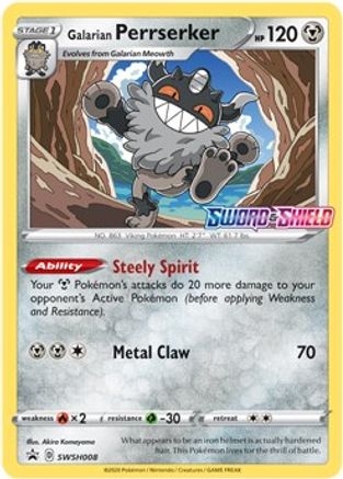Galarian Perrserker SWSH008 - Holofoil SWSH Sword & Shield Promo Cards - Promo