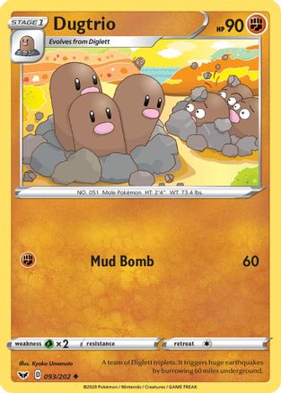 Dugtrio 093/202 SWSH01 Sword & Shield Base Set - Uncommon