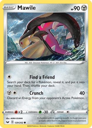 Mawile 129/202 - Reverse Holofoil SWSH01 Sword & Shield Base Set - Common