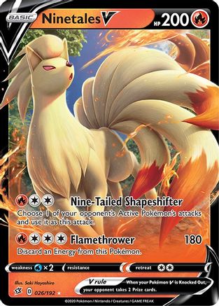 Ninetales V 026/192 - Holofoil SWSH02 Rebel Clash - Ultra Rare