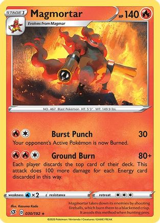 Magmortar 030/192 - Reverse Holofoil SWSH02 Rebel Clash - Rare