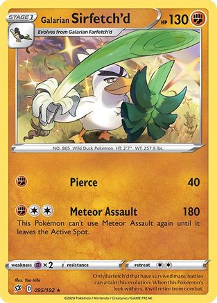 Galarian Sirfetch'd 095/192 - Holofoil SWSH02 Rebel Clash - Holo Rare