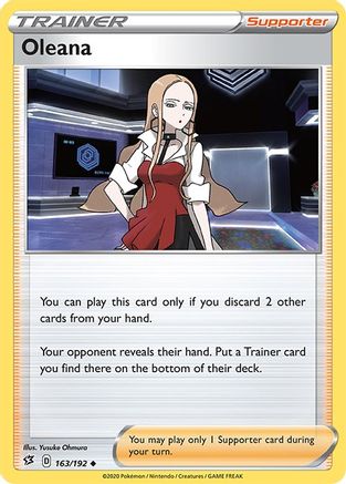 Oleana 163/192 - Reverse Holofoil SWSH02 Rebel Clash - Uncommon