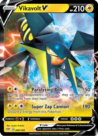 Vikavolt V 060/189 - Holofoil SWSH03 Darkness Ablaze - Ultra Rare