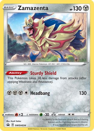 Zamazenta SWSH034 - Holofoil SWSH Sword & Shield Promo Cards - Promo
