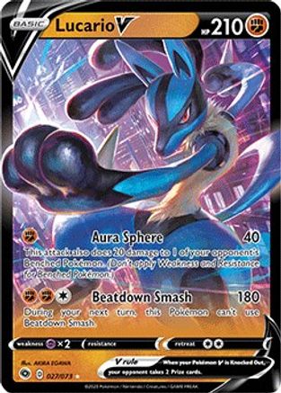 Lucario V 027/73 - Holofoil Champions Path - Ultra Rare