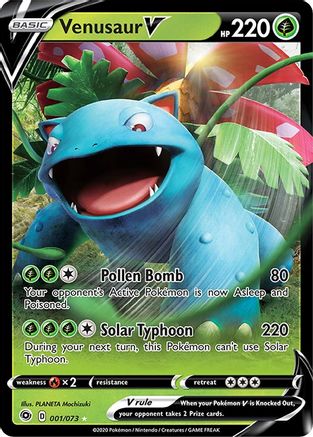 Venusaur V 001/73 - Holofoil Champions Path - Ultra Rare