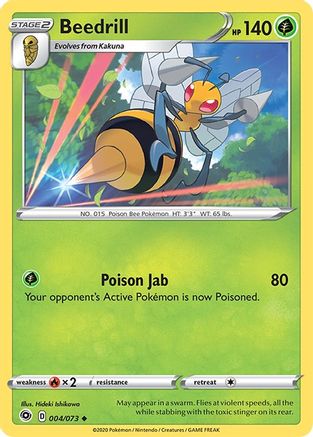 Beedrill 004/73 - Reverse Holofoil Champions Path - Uncommon