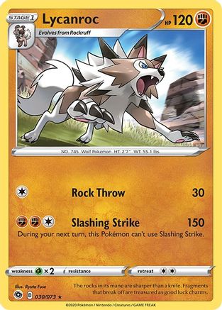 Lycanroc 030/73 - Holofoil Champions Path - Holo Rare