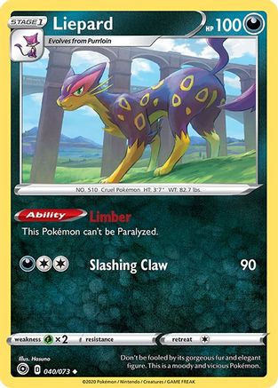 Liepard 040/73 - Reverse Holofoil Champions Path - Uncommon