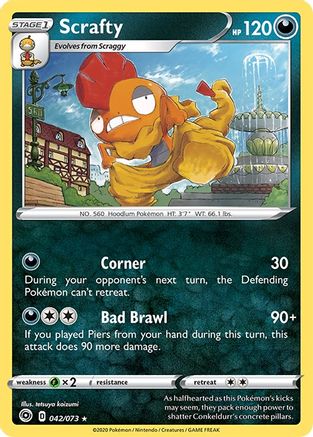 Scrafty 042/73 - Holofoil Champions Path - Holo Rare