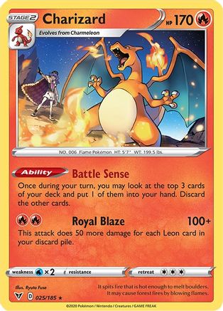 Charizard 025/185 - Reverse Holofoil SWSH04 Vivid Voltage - Rare