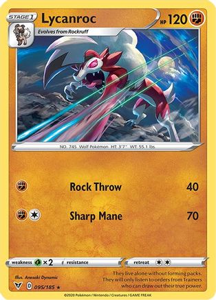 Lycanroc 095/185 SWSH04 Vivid Voltage - Rare