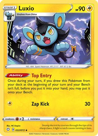 Luxio 032/072 - Reverse Holofoil Shining Fates - Uncommon