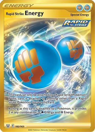 Rapid Strike Energy (Secret) 182/163 - Holofoil SWSH05 Battle Styles - Secret Rare