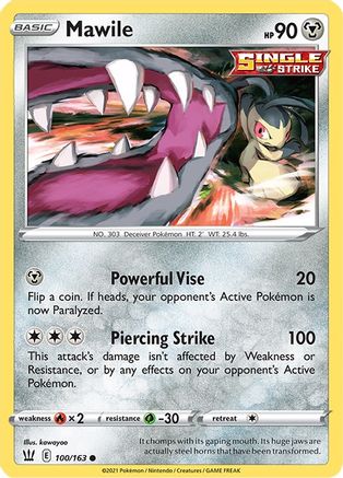 Mawile 100/163 - Reverse Holofoil SWSH05 Battle Styles - Common