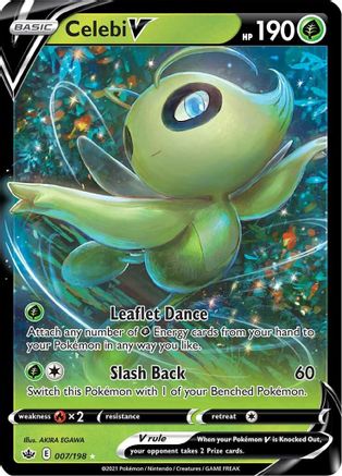 Celebi V 007/198 - Holofoil SWSH06 Chilling Reign - Ultra Rare