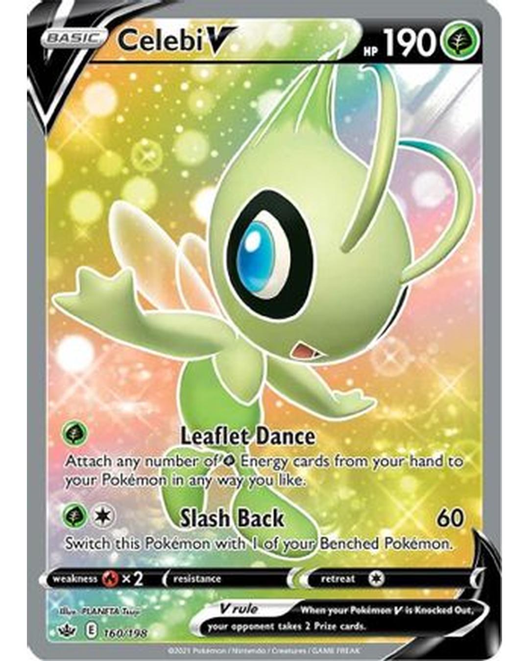 Celebi V (Full Art) 160/198 - Holofoil SWSH06 Chilling Reign - Ultra Rare