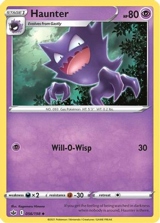 Haunter 056/198 - Reverse Holofoil SWSH06 Chilling Reign - Uncommon