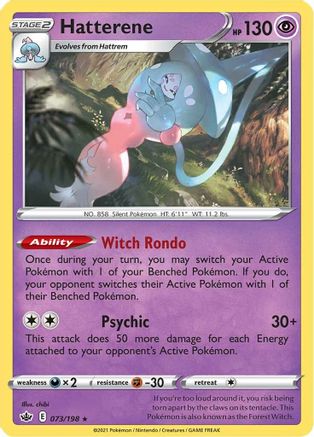 Hatterene 073/198 - Holofoil SWSH06 Chilling Reign - Holo Rare