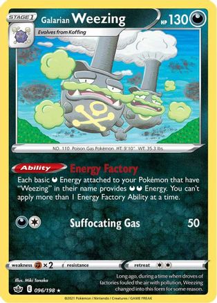 Galarian Weezing 096/198 SWSH06 Chilling Reign - Rare