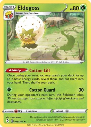 Eldegoss 016/203 - Holofoil SWSH07 Evolving Skies - Holo Rare