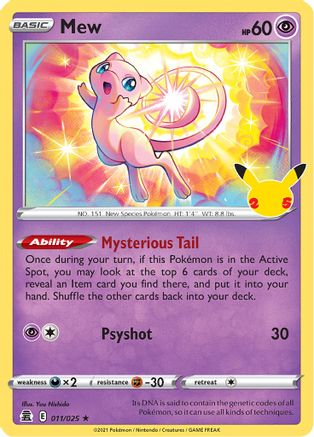 Mew 011/025 - Holofoil Celebrations - Holo Rare