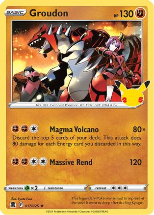 Groudon 017/025 - Holofoil Celebrations - Holo Rare