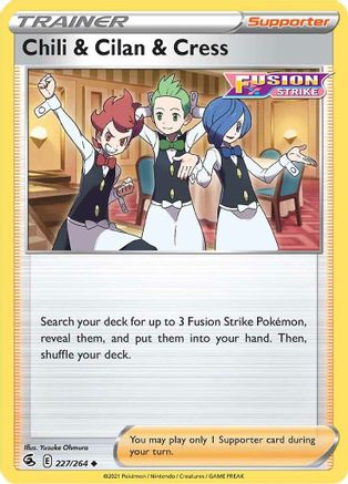 Chili & Cilan & Cress 227/264 SWSH08 Fusion Strike - Uncommon