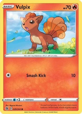 Vulpix (29) 029/264 - Reverse Holofoil SWSH08 Fusion Strike - Common