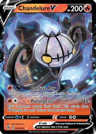 Chandelure V 039/264 - Holofoil SWSH08 Fusion Strike - Ultra Rare