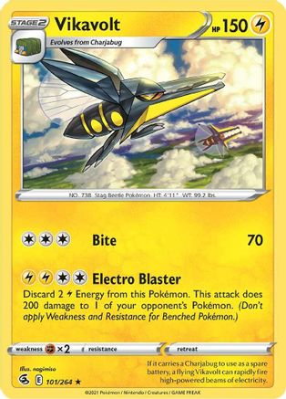 Vikavolt 101/264 - Reverse Holofoil SWSH08 Fusion Strike - Rare