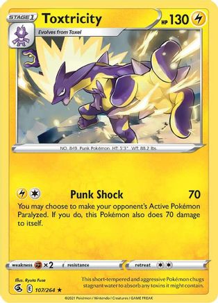Toxtricity (107) 107/264 - Holofoil SWSH08 Fusion Strike - Holo Rare