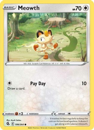 Meowth 199/264 SWSH08 Fusion Strike - Common