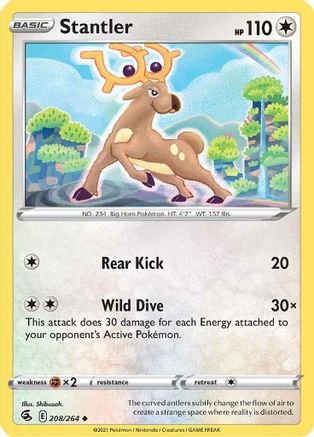 Stantler 208/264 - Reverse Holofoil SWSH08 Fusion Strike - Uncommon