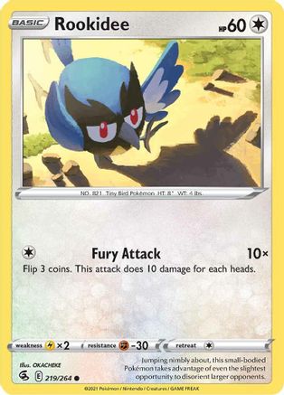 Rookidee 219/264 - Reverse Holofoil SWSH08 Fusion Strike - Common