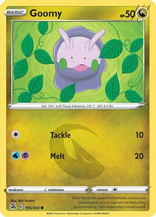 Goomy 195/264 - Reverse Holofoil SWSH08 Fusion Strike - Common