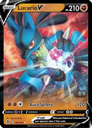 Lucario V 146/264 - Holofoil SWSH08 Fusion Strike - Ultra Rare