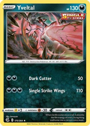 Yveltal 175/264 SWSH08 Fusion Strike - Rare