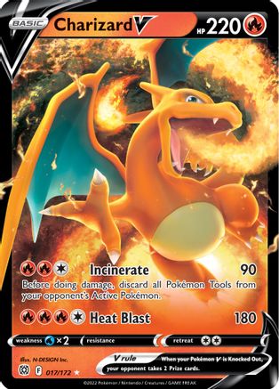 Charizard V 017/172 - Holofoil SWSH09 Brilliant Stars - Ultra Rare