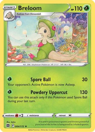 Breloom 004/172 - Reverse Holofoil SWSH09 Brilliant Stars - Rare