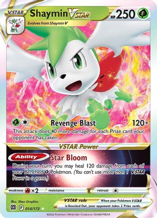 Shaymin VSTAR 014/172 - Holofoil SWSH09 Brilliant Stars - Ultra Rare