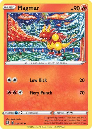 Magmar 019/172 - Reverse Holofoil SWSH09 Brilliant Stars - Common