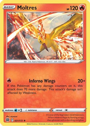 Moltres 021/172 - Holofoil SWSH09 Brilliant Stars - Holo Rare