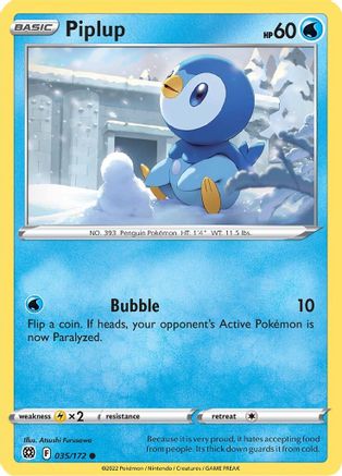 Piplup 035/172 SWSH09 Brilliant Stars - Common