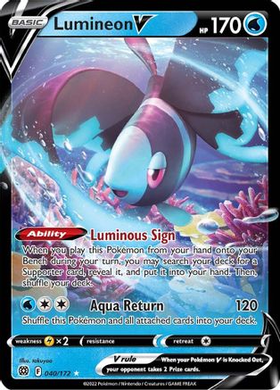 Lumineon V 040/172 - Holofoil SWSH09 Brilliant Stars - Ultra Rare