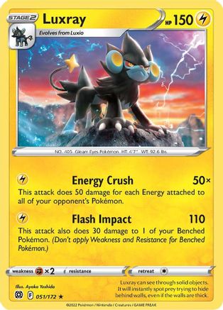 Luxray 051/172 SWSH09 Brilliant Stars - Rare