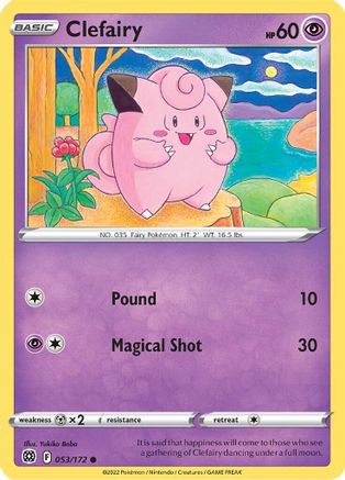 Clefairy 053/172 - Reverse Holofoil SWSH09 Brilliant Stars - Common